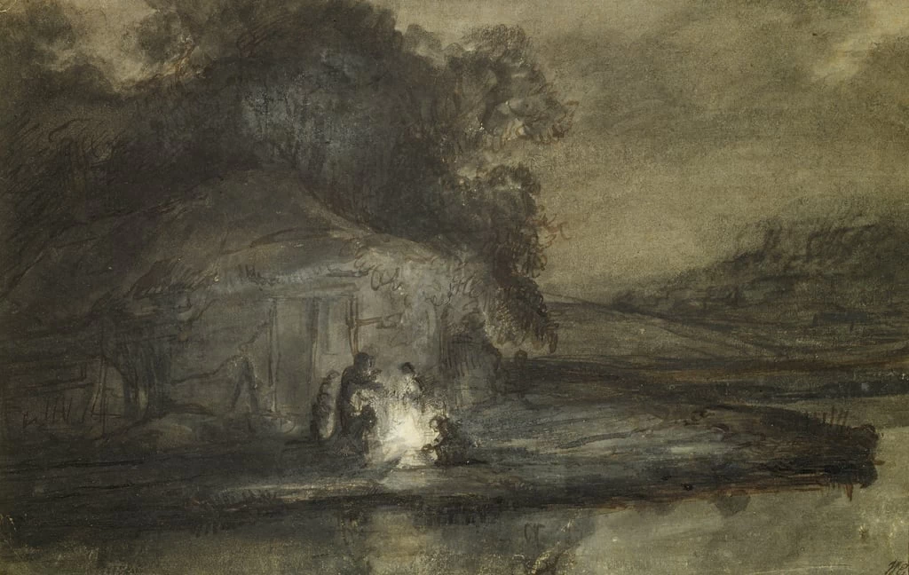 Paesaggio notturno con fiume e pastori - Hamburger Kunsthalle, Hamburg